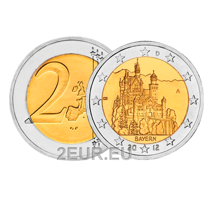 Alemania 2 euros UNC 2012 - BAVARIA - A - Berlín por 6.40 € ✅