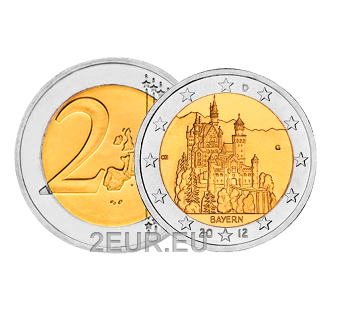 Germany 2 euro UNC 2012 - BAVARIA - G - Karlsruhe for 6.40 € ✅
