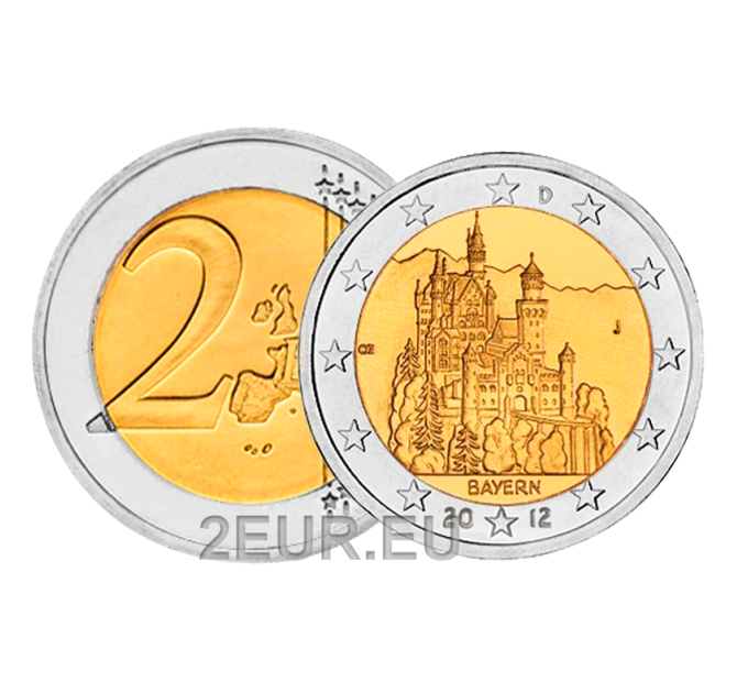Germany 2 euro UNC 2012 - BAVARIA - J - Hamburg for 6.40 € ✅