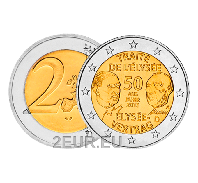Alemania 2 euros UNC 2013 - 50 Años del Tratado del Elíseo - A - Berlín por 6.40 € ✅
