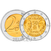 Alemania 2 euros UNC 2013 - 50 Años del Tratado del Elíseo - F - Stuttgart