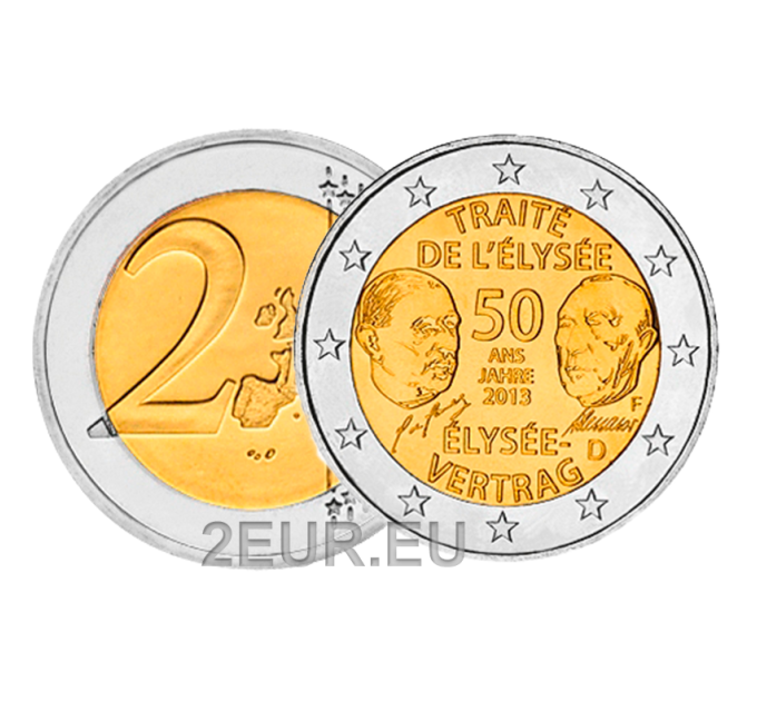 Alemania 2 euros UNC 2013 - 50 Años del Tratado del Elíseo - F - Stuttgart por 6.40 € ✅