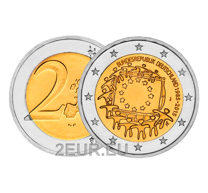 Alemania 2 euros UNC 2015 - 30 Aniversario de la Bandera Europea - J - Hamburgo por 6.50 € ✅