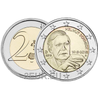 Alemania 2 euros UNC 2018 - Centenario del nacimiento de Helmut Schmidt - J - Hamburgo