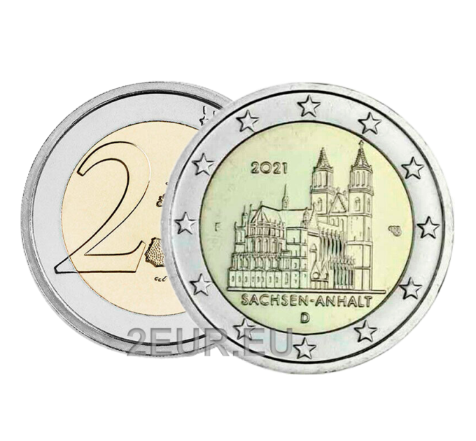 Germany 2 euro UNC 2021 - Saxony-Anhalt - F - Stuttgart for 4.50 € ✅