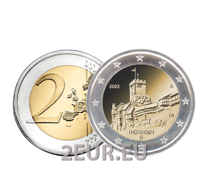 Alemania 2 euros UNC 2022 - Turingia. Castillo de Wartburg - D - Múnich por 4.00 € ✅
