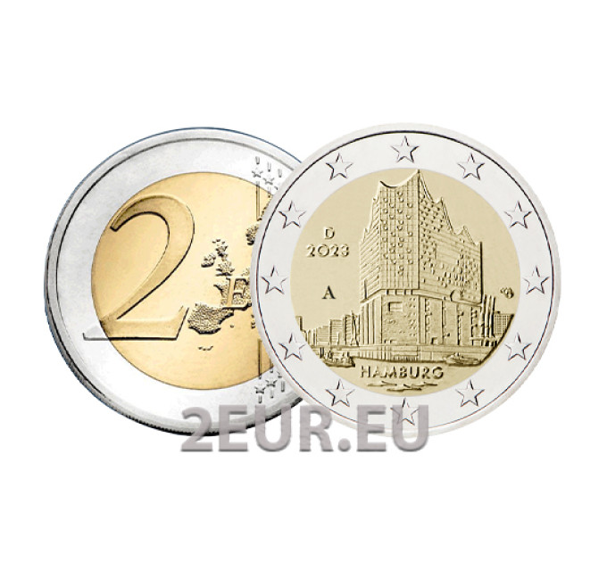 Alemania 2 euros UNC 2023 - Hamburgo - Filarmónica del Elba - A - Berlín por 4.00 € ✅