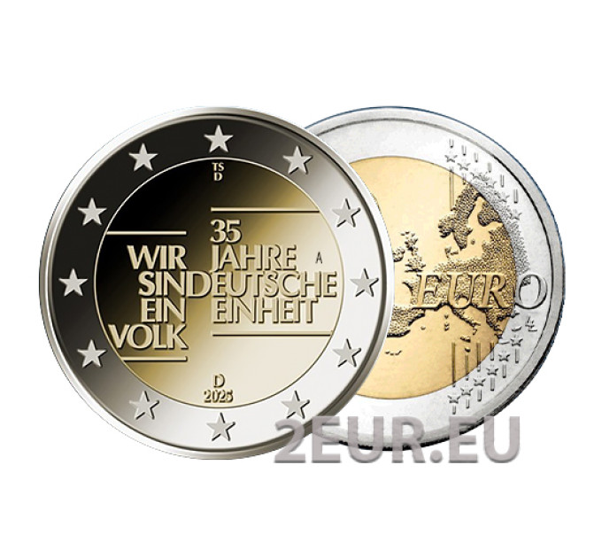 Alemania 2 euros UNC 2025 - 35 años de unidad alemana - D por 3.50 € ✅