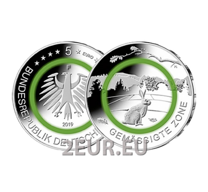 Alemania 5 euros UNC 2019 - Zonas Climáticas de la Tierra - Zona Templada - F por 10.00 € ✅