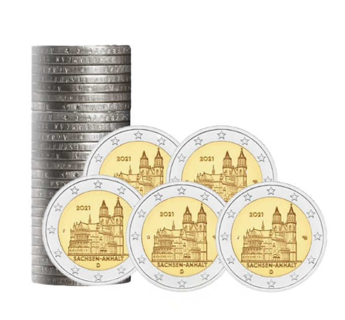 Germany 2 euro roll UNC 2021 - Saxony-Anhalt - ADFGJ for 70.00 € ✅