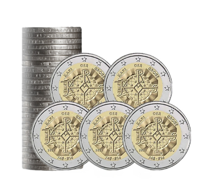 Alemania 2 euros rollo UNC 2023 - 1275 Aniversario del Nacimiento de Carlomagno - ADFGJ por 70.00 € ✅