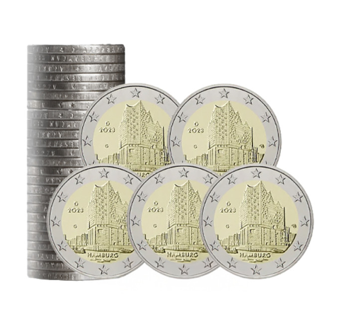 Alemania 2 euros rollo UNC 2023 - Hamburgo - Filarmónica del Elba - ADFGJ por 75.00 € ✅