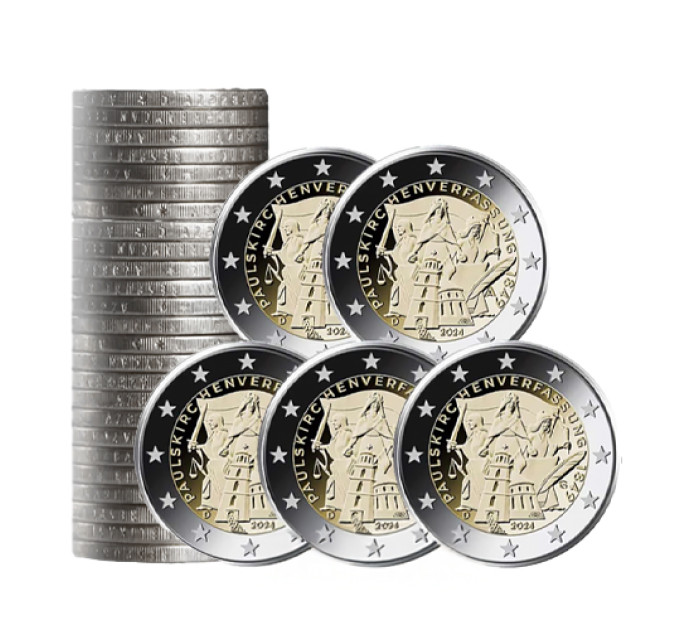 Germany 2 euro roll UNC 2024 - 175 years of the Paulskirche Constitution - ADFGJ for 65.00 € ✅
