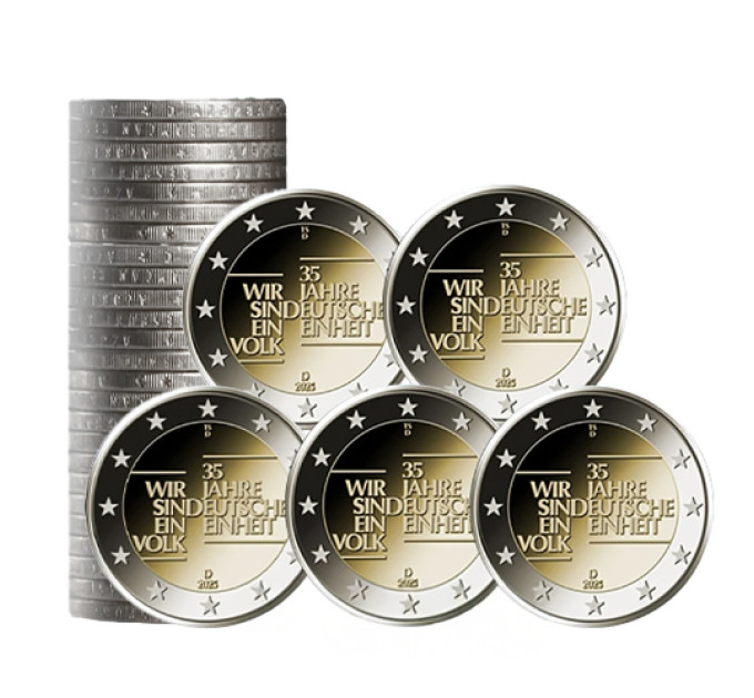 Germany 2 euro roll UNC 2025 - 35 years of German unity - ADFGJ for 58.00 € ✅
