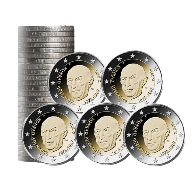 Germany 2 euro roll UNC 2026 - Konrad Adenauer - ADFGJ for 58.00 € ✅