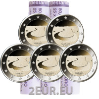 Alemania 2 euros rollo UNC 2025 - SARRE - ADFGJ