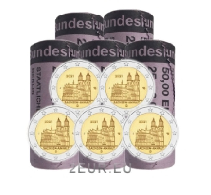 Germany 2 euro roll UNC 2021 - Saxony-Anhalt - ADFGJ for 325.00 € ✅