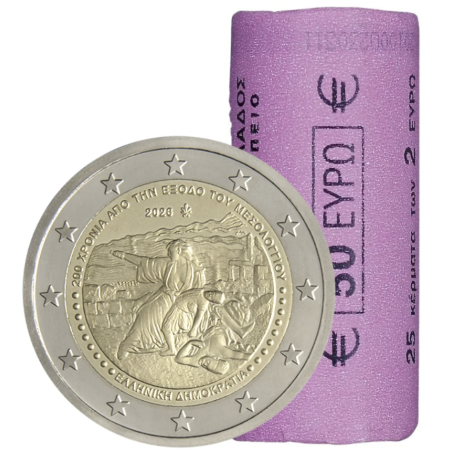 Grecia 2 euros de rollo 2026 - 200 años del Éxodo de Mesolongi