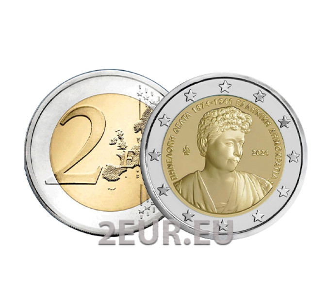 Grecia 2 euros UNC 2024 - 150 aniversario del nacimiento de Penélope Delta por 4.50 € ✅