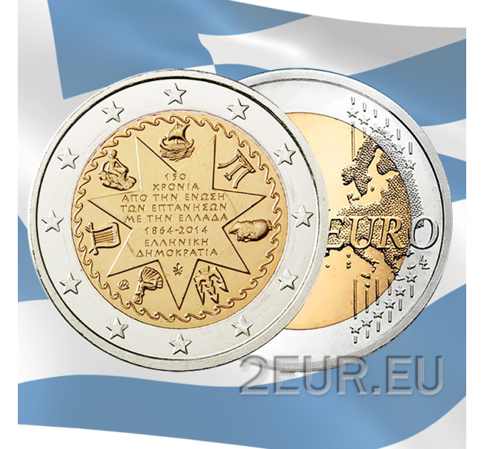 Grecia 2 euros UNC 2014/2 - 150 Aniversario de la Unión de las Islas Jónicas con Grecia por 7.30 € ✅