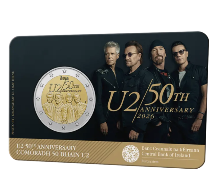Irlanda 2 euros BU 2026 - 50.º aniversario de U2 por 30.00 € ✅