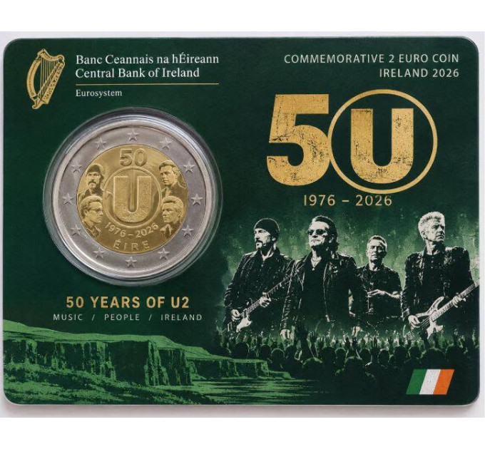 Ireland 2 euro BU 2026 - U2 50th Anniversary for 17.00 € ✅