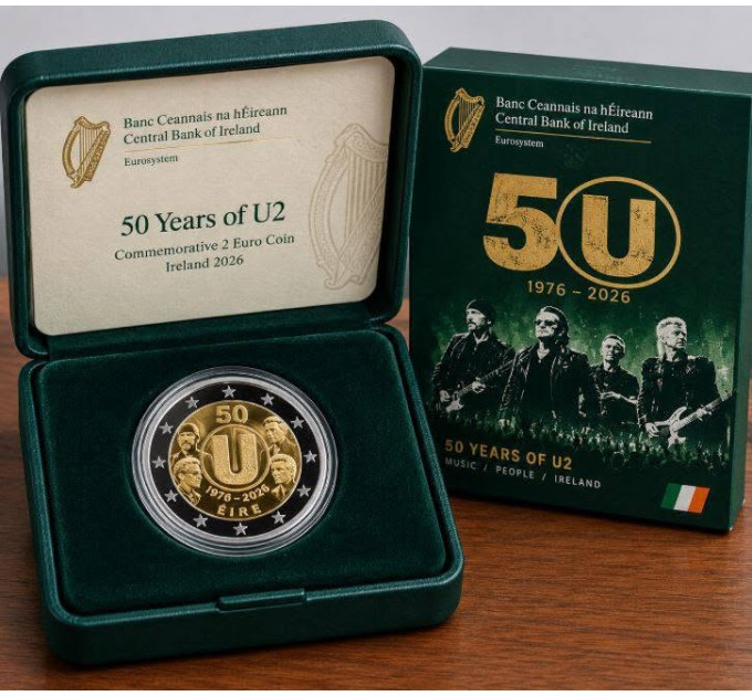 Ireland 2 euro proof 2026 - U2 50th Anniversary for 39.00 € ✅