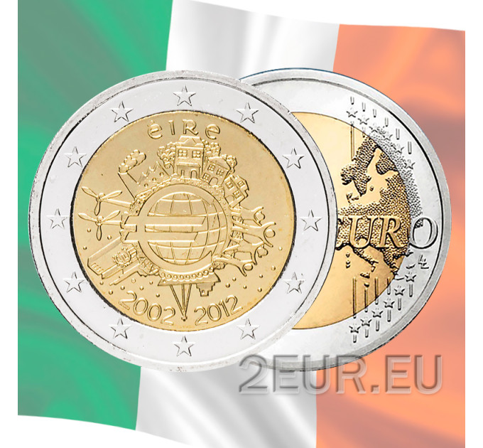 Irlanda 2 euros UNC 2012 - 10 Años de Euro Cash por 9.90 € ✅