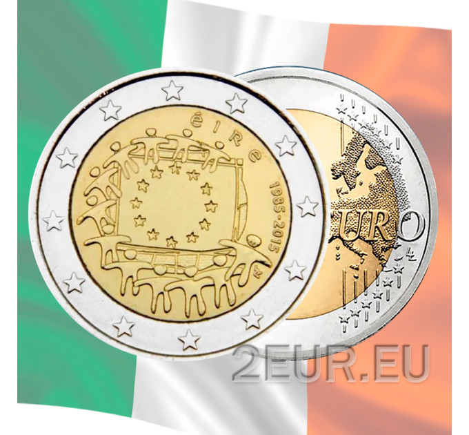 Irlanda 2 euros UNC 2015 - 30 Aniversario de la Bandera UE por 6.70 € ✅