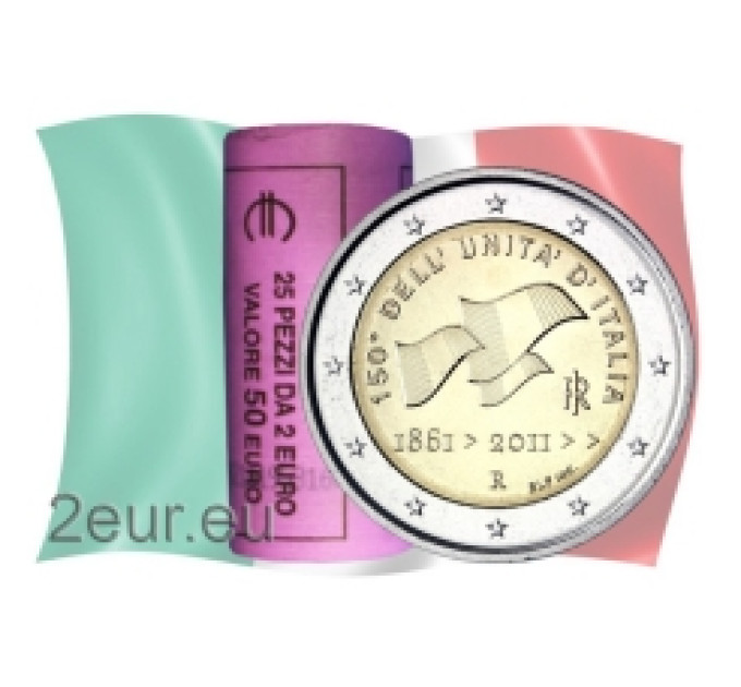 Italia 2 euros UNC rollo 2011 - Los 150 Años de la Unificación de Italia por 90.00 € ✅