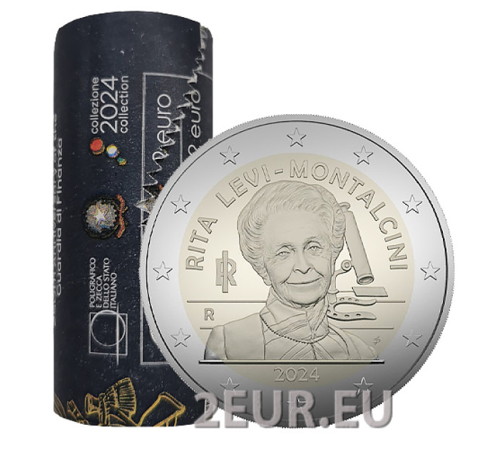 Italia 2 euros UNC rollo 2024 - Rita Levi-Montalcini por 64.50 € ✅