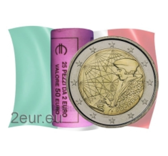 Italy 2 euro UNC roll 2022 - 35 Years of the Erasmus for 70.00 € ✅