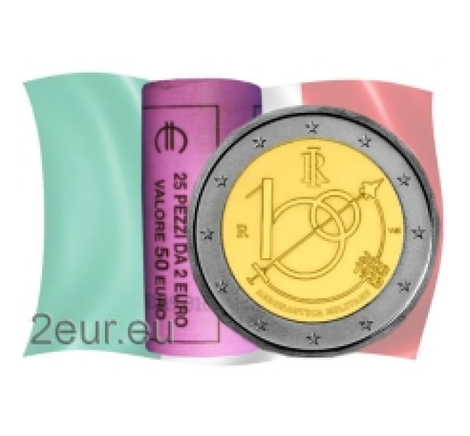 Italia 2 euros UNC rollo 2023 - 100 años de la Fuerza Aérea Italiana por 65.00 € ✅