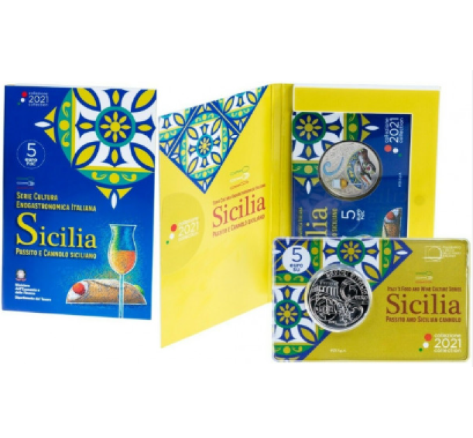 ITALY 5 EURO BU 2021 - Italian Food and Wine Culture - Passito and Sicilian cannoli for 35.00 € ✅