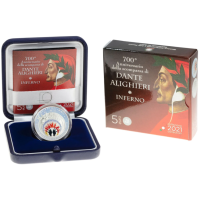 Italia 5 euros Plata PROOF 2021 - 700 aniversario de la muerte de Dante Alighieri