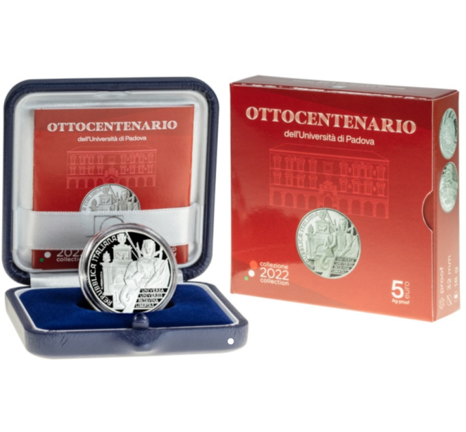 Italy 5 euro Silver BU 2022 - 800 Years University of Padua for 58.00 € ✅