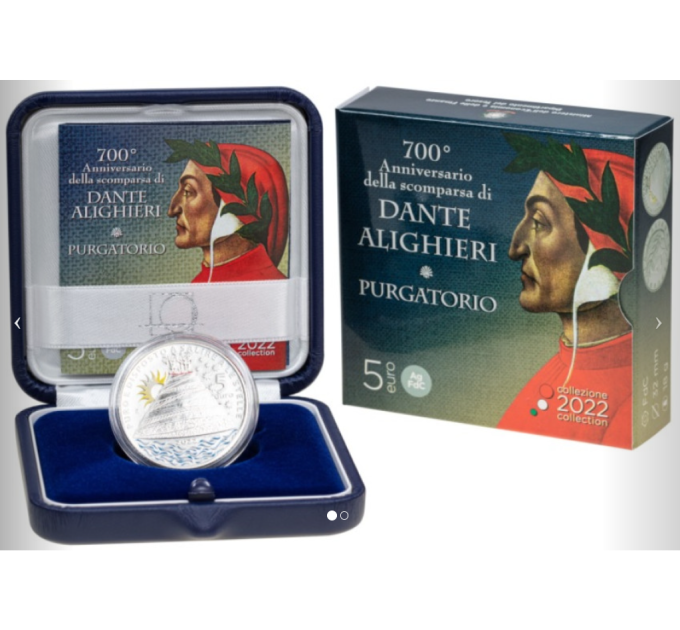 Italy 5 euro Silver PROOF 2022 - 700th anniversary of the death of Dante Alighieri: the Purgatory for 89.00 € ✅