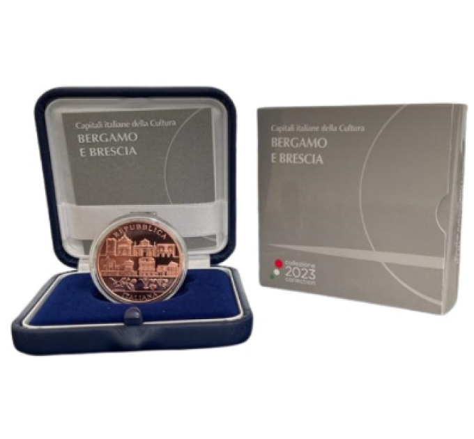 Italia 5 euros BU 2023 - Capitales culturales italianas: Bérgamo y Brescia por 60.00 € ✅