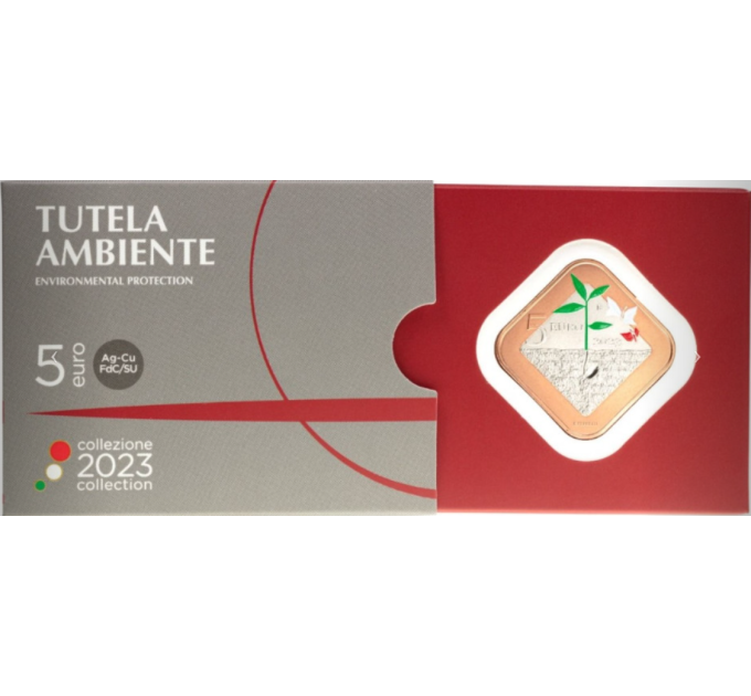 Italia 5 euros BU 2023 - La protección del medio ambiente en la Constitución italiana por 125.00 € ✅
