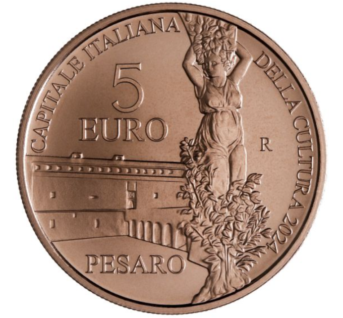Italia 5 euros BU 2024 - Capitales culturales italianas: PESARO por 50.00 € ✅