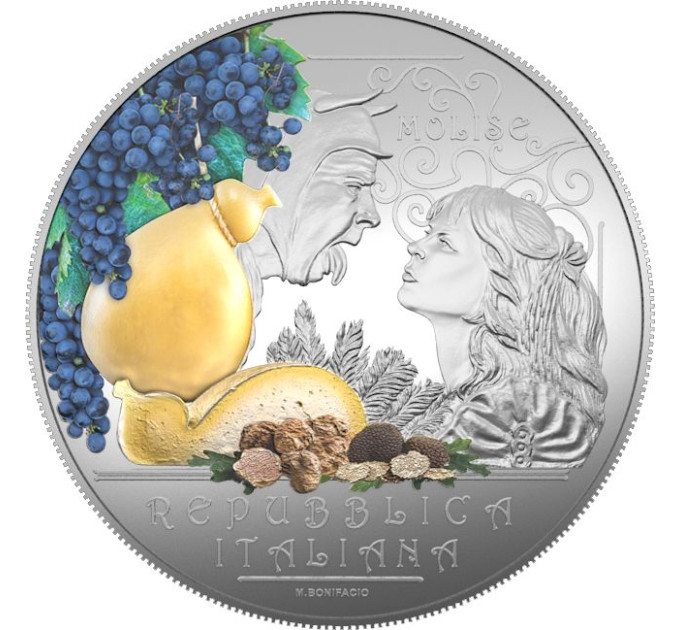 Italia 5 euros BU 2024 - Cultura gastronómica y vinícola italiana - Tintilia y Caciocavallo – Molise por 120.00 € ✅