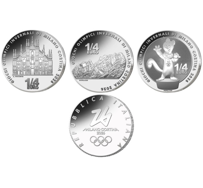 Italy 1/4 euro UNC 2025 - Winter Olympic Games Milan Cortina for 11.90 € ✅