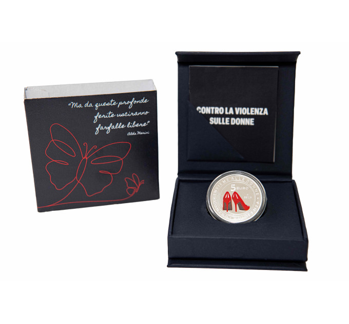 Italy 5 euro Silver BU 2025 - Against violence against women for 55.00 € ✅