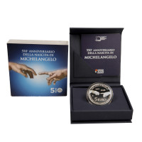 Italia 5 euros Plata BU 2025 - 550° Aniversario de la Nascita de Michelangelo