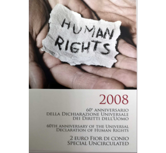 Italy 2 euro BU 2008 - HUMAN RIGHTS for 59.00 € ✅