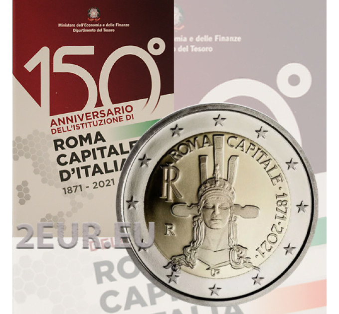 Italy 2 euro BU 2021 - 150th anniversary of the declaration of the city of Rome as the capital of Italy for 13.50 € ✅