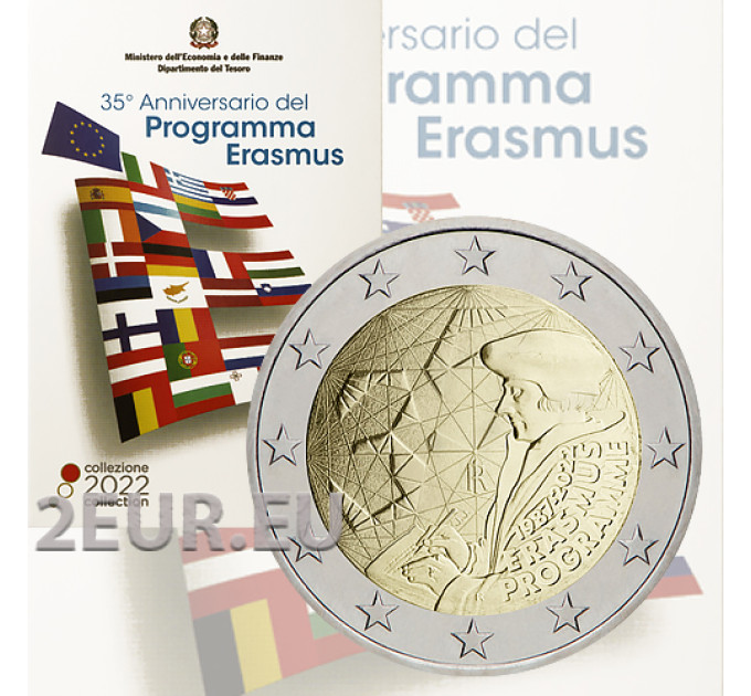 Italy 2 euro BU 2022 - 35 Years of the Erasmus Programme for 13.50 € ✅