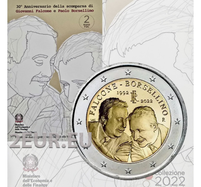 Italy 2 euro BU 2022 - 30th anniversary of the death of Giovanni Falcone and Paolo Borsellino for 22.50 € ✅