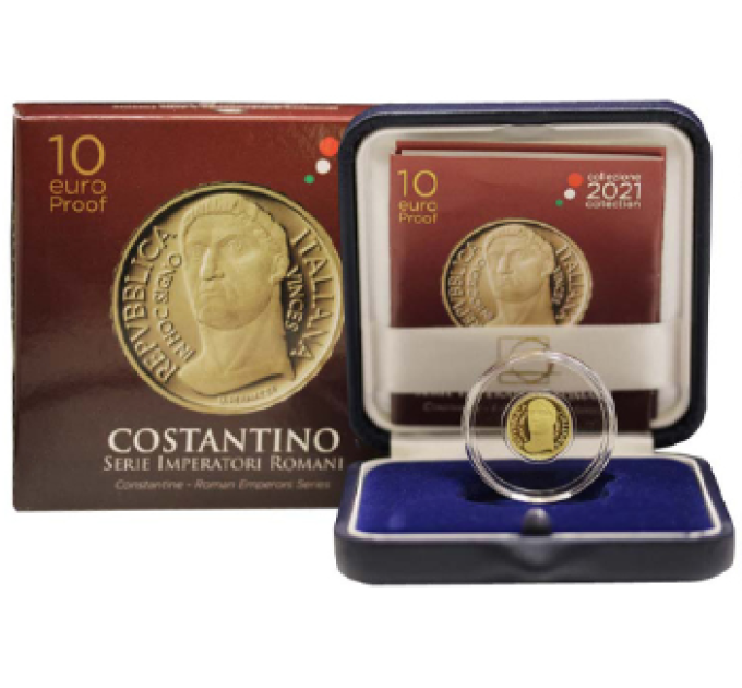 Italy 10 euro gold proof 2021 - Series Roman Emperors - Costantino for 410.00 € ✅