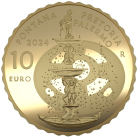 Italia 10 euros oro proof 2024 - Fuentes de Italia - Fuente Pretoria - Palermo